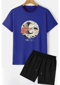 Resim Titan Şort T-shirt Eşofman Takımı Mavi 