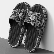 Resim Unisex Yazlık Paisley ve Karikatür Baskılı Slip-On Sandaletler - Hafif EVA İç/Dış Mekan Plaj Terlikleri, Erkek & Kadın için 48-49 Beden, Ev, Havuz ve Tatil için Rahat Ayakkabılar, Graffiti Tarzı, Konforlu Ev Giyimi 