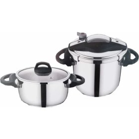 Resim Falez Twist Cook 4+7 Litre Düdüklü Tencere Seti Siyah Gri TWC-1001 