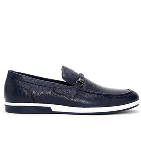 Resim Erkek Lacivert Deri Casual Loafer Derimod