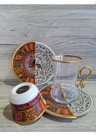 Resim River World 18 Parça 6 Kişilik Çay Ve Türk Kahvesi Fincanı Takımı Wns Serisi Çok Renkli 