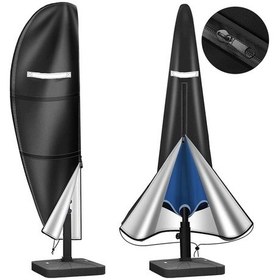 Resim Konsol Güneşlik Kılıfı 280 X 30 X 80/45 Cm Güneşlik Kılıfı, 210d Oxford Kumaş Bahçe Şemsiyesi Kılıfı Su Geçirmez, Rüzgar Geçirmez, Uv Dayanıklı Ve Yırtılmaya Dayanıklı 