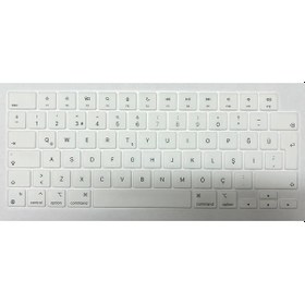 Resim Arabulalaca MacBook Uyumlu Air 15 A2941 M2 Türkçe Klavye Koruyucu Beyaz 