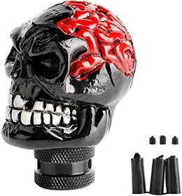 Resim Kafatası Manuel Vites Topuzu Tek Gözlü Korsan Tarzı Araba Vites Kolu Vites Kolu Değiştirme MT Otomobil Araçlarına Uygun, Kırmızı 