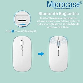 Resim Microcase 1600 Dpı Şarj Edilebilir 2.4 Ghz Çift Modlu Bluetooth Kablosuz Mouse - AL2675 Mor 