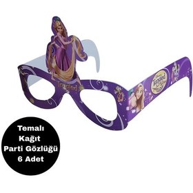 Resim Rapunzel Temalı Kağıt Gözlük 6 Adet Parti Gözlüğü Tüm Yaşlar 