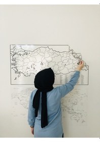 Resim Türkiye Ve Dünya Haritası Yazı Tahtası Akıllı Kağıt Tahta Statik-Şeffaf 