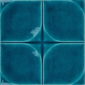 Resim Can Seramik - 13*13 Cm. Turkuaz Kabartmalı Çini Karo (5 Li 1 Paket) 