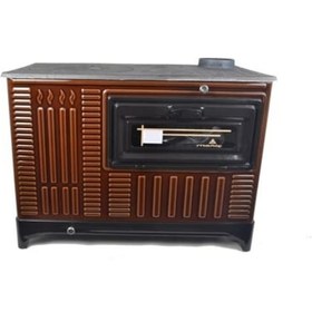 Resim Meriç Kuzine Soba 2 Kovali Tepsili Kahve Rengi 