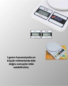 Resim Beyaz Plastik Dijital Mutfak Tartısı 24x16.8x1.5cm Renkli 
