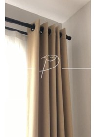 Resim Fon Perde Kapsüllü Kuşgözü Keten Fonluk Aplim Desen 