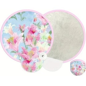 Resim Willowhaven Lily Zarif Çiçekli Mini Katlanır Yelpaze Hafif Taşınabilir Yaz Dekoru 