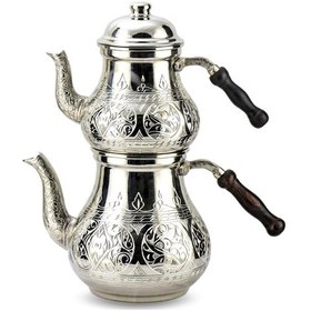 Resim Kalın Keski Işleme Küçük Armut Bakır Çaydanlık Bakır 