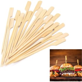 Resim Adin Tasarım Bambu Kürdan 9 cm 100LÜ Hamburger Pasta Kürdanı Süsü Bambu Çöp Şiş Yemek Kürdanı 