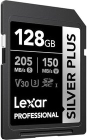 Resim Lexar Professional 128GB 205 MB/s Silver Plus SD Hafıza Kartı 