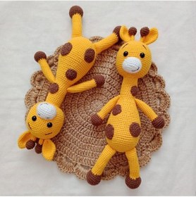 Resim Sevimli Amigurumi Zürafa Uyku Arkadaşı Yumuşacık Sarı 