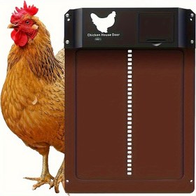 Resim 1 Adet Pil Gücüyle Çalışan Otomatik Tavuk Kümesi Kapısı, PP Malzemeden Yapılmış, Çalışma Voltajı ≤36V, Küçük Evcil Hayvanlar İçin Uygun - Tavuklar-Ördekler-Tavşanlar-Küçük Domuzlar-Sincap Geyikleri 