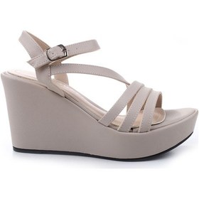 Resim Le Guzzi 2809 Kadın 9 Cm Dolgu Topuklu Cilt Sandalet Ten 