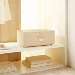 Resim Orta Boy Bej Balıksırtı Hurç 52 X 28 X 21 Cm 