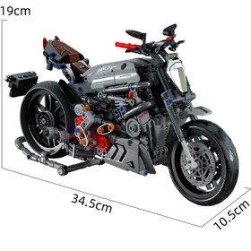 Resim Tabletop Decoration Assembly Building Blocks Model Boy Toy Motorcycle - Penros672003 