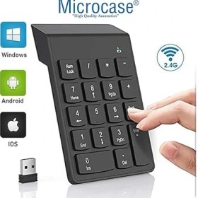 Resim Kablosuz 18 Tuşlu Mini Numerik Klavye - Siyah AL2698 