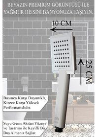 Resim Beyaz Renk Geniş Şampuanlıklı Lüks Robot Duş Seti Beyaz 