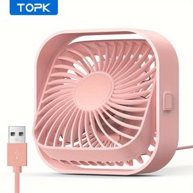 Resim TOPK K51 Taşınabilir Mini USB for MASA Fanı, Yüksek Kaliteli Fırçasız Motor Sessiz Çalışma Yüksek Hava Akışı Şık Tasarım Yatak Odası Kişisel Küçük for MASA Fanı RV Ventilasyon, Pil Olmadan 