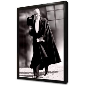 Resim Atatürk Çerçeveli Cam Tablo 