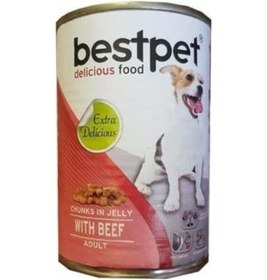 Resim Bestpet With Beef Jöle İçinde Parça Sığır Etli Konserve Yetişkin Köpek Maması 415 G 