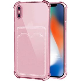 Resim Apple Iphone X Card Slot Shock Kılıf Pembe 
