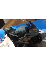 Resim Oyuncak Sürtmeli Polis Motorsikleti 15 Cm Haki Gri Model Motorsiklet 