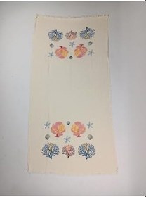 Resim Buldan Concept Baskılı Peştemal Kırmızı Mercan Desen Krem 90 x 170 