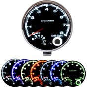 Resim Samdoo "3.75'' 7 Renkli Led Devir Göstergesi - 8000 Rpm - 12v Benzinli Araçlar İçin" 