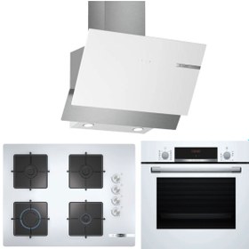 Resim Bosch Beyaz Ankastre Set (HBF514BW1T+POP7C2O12O+DWK65AD20R) 