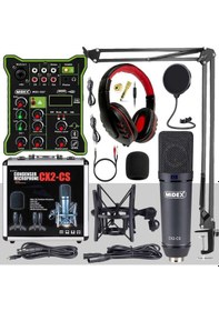 Resim Midex Cx2 Functional Paket-5 Stüdyo Mikrofon Ses Kartlı Mikser Kulaklık Stand 