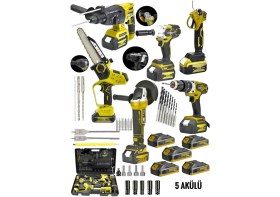 Resim 6'lı Muhteşem Takım 986VX Şarjlı Somun Sökme/taşlama/vidalama/testere/dal Budama/kırıcıhilti 5 Akül 