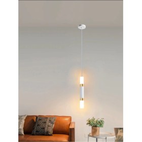Resim Normadia Şık Beyaz ve Mat Gold Yatakbaşı Banyo Boru Sarkıt LED Aydınlatma 