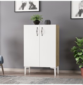 Resim Tri Çok Amaçlı Dolap Safirmeşe-Beyaz Beyaz - Meşe 