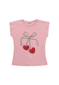 Resim Civil Girls Kiraz Desenli 10-13 Yaş Pijama Takımı - Pudra 