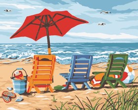 Resim Sayılarla Boyama Seti - Plaj - 60x75 