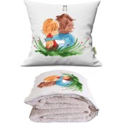 Resim Caisya Love 9 Tv Battaniyeli Opsiyonel Dekoratif Araç Içi Yastık 