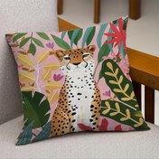 Resim 1 adet MEMNUN Tropikal Orman Leopar Yastık Kılıfı 45.72x45.72 cm - Çift Taraflı Baskı, Fermuarlı Kapama, Canlı Orman & Leopar Tasarımı, İç Dolgu Dahil Değildir, Rustik Kulübe veya Çiftlik Evi Dekoru için Mükemmel, Leopar Dekorasyonu, Rustik Ev Dekoru, Orman Temalı Dekor, Dayanıklı Yastık Kılıfı 