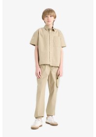 Resim DeFacto Erkek Çocuk Oversize Geniş Kalıp Polo Yaka Paraşüt Kısa Kollu Gömlek E1588A825HSKH271 