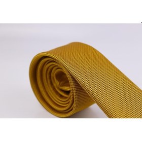 Resim Demfashion Özel Desenli Kravat Mendil Seti - Sarı 