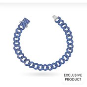 Resim RICH 925k SILVER DARK BLUE CUBA BRACELET (925K REAL SILVER) 