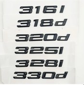 Resim Parlak Siyah-320i-3d Krom Harfler Araba Gövde Amblemi Rozeti Bmw 318i 325i 328i 330i 330d 320i 320d E90 E46 F30 E36 E30 