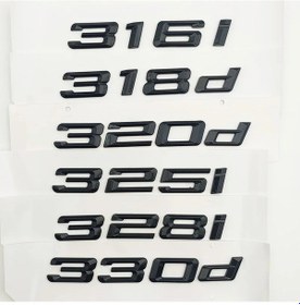Resim Parlak Siyah-320i-3d Krom Harfler Araba Gövde Amblemi Rozeti Bmw 318i 325i 328i 330i 330d 320i 320d E90 E46 F30 E36 E30 