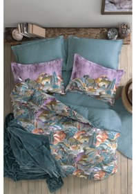 Resim Yataş Darcy Tek Kişilik 4 Parça Battaniyeli Nevresim Takımı - Petrol 