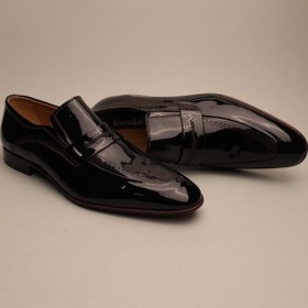 Resim Gondol Erkek Hakiki Deri Klasik Siyah 41 Ttx.126 