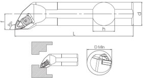 Resim T Sistem - ISO TWLNR/L 95° İç Çap Torna Kalemi 